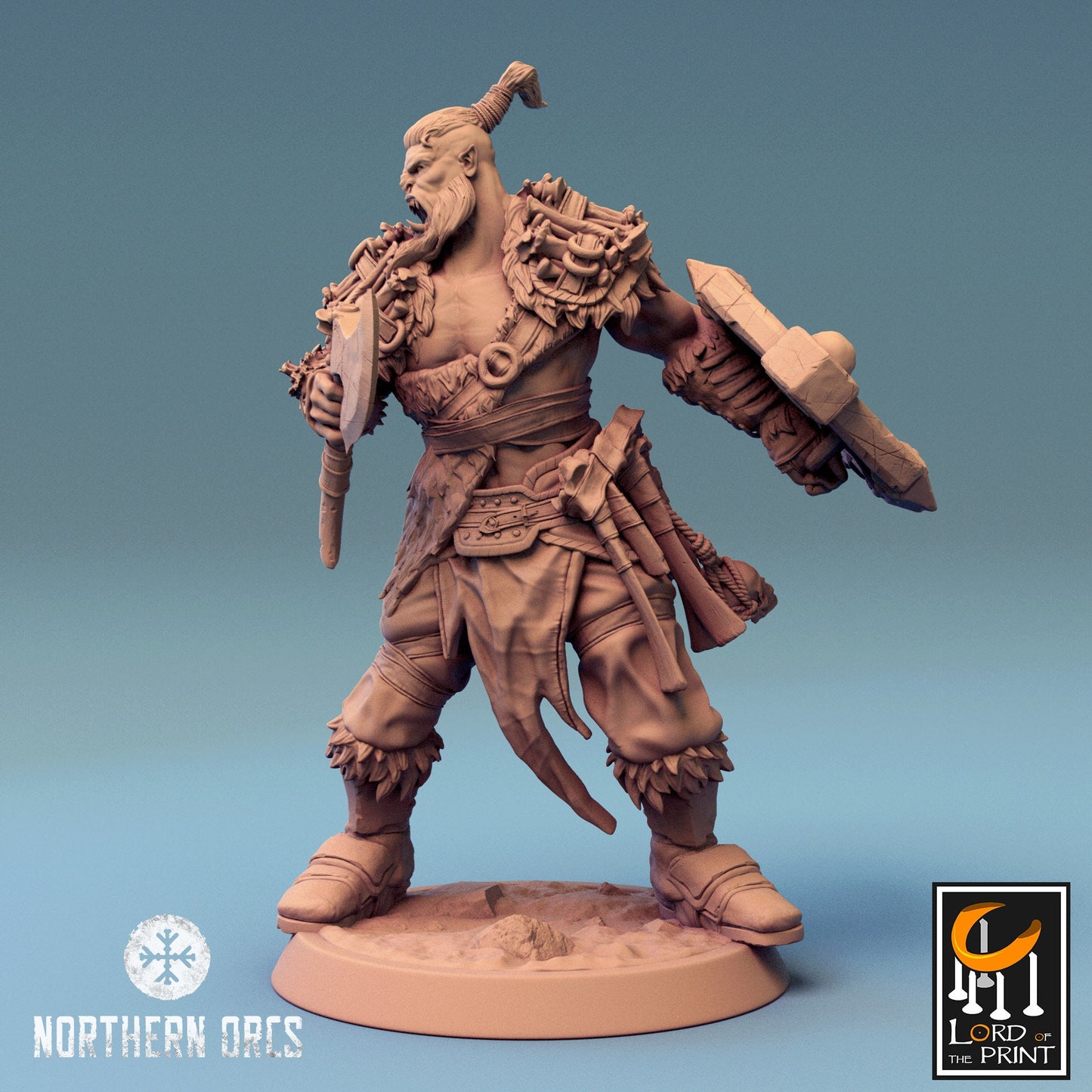 Northern Orc Soldier Axe(2 pack)/Rescale miniatures/DnD/Pathfinder