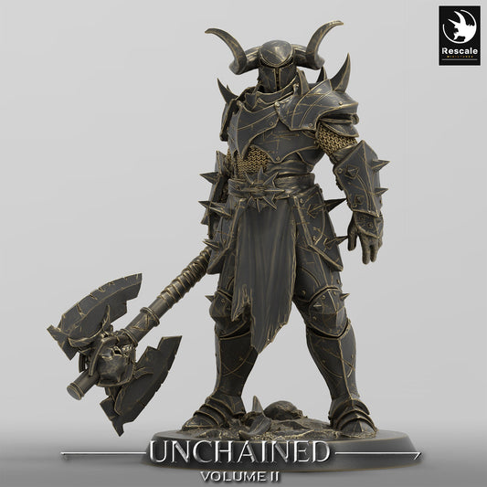 Unchained Soldier Warrior Axe(two pack)/ Rescale Miniatures/DnD/Pathfinder