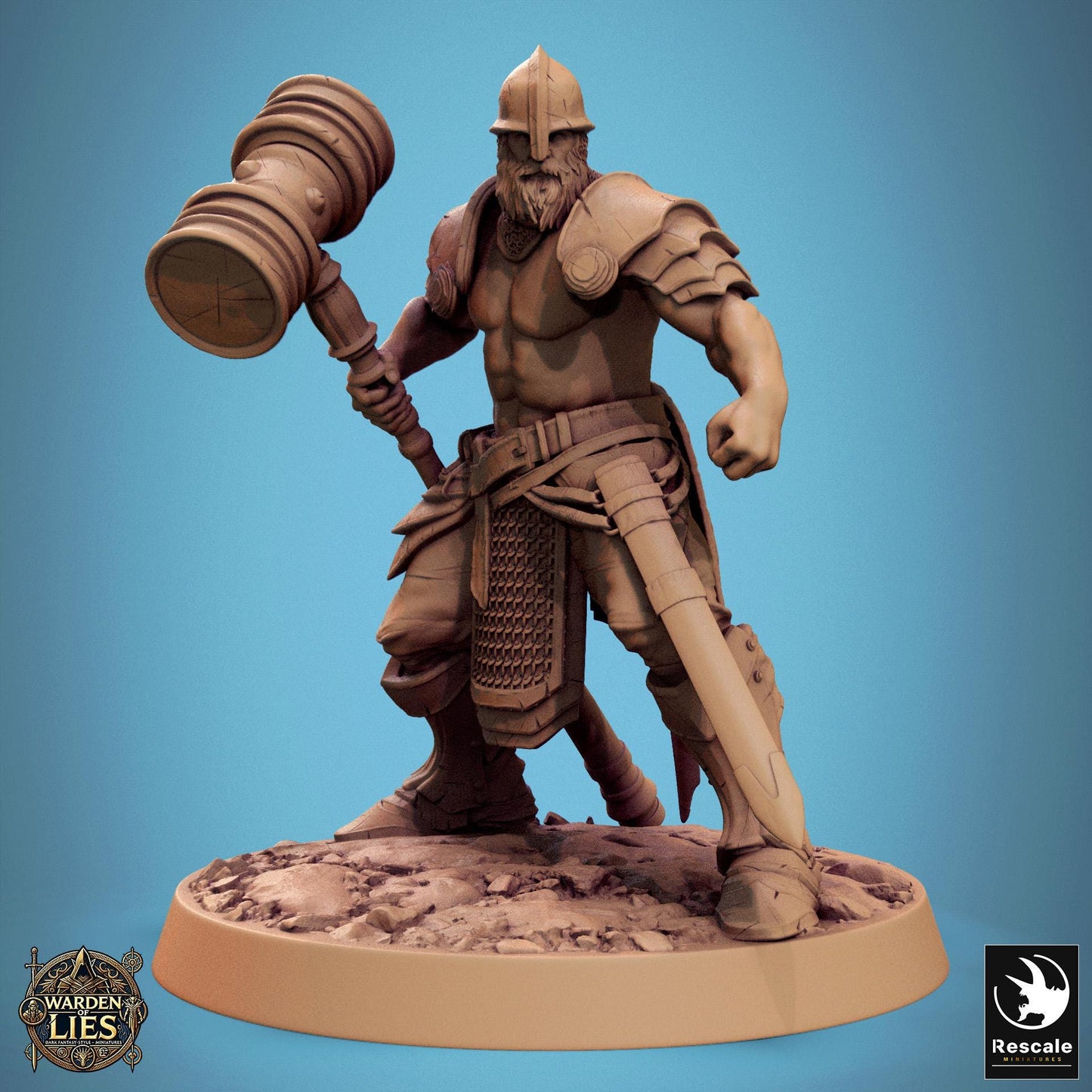 Knights of Valor Hammer(two pack)/Rescale Miniature/Dungeons and Dragons/Pathfinder
