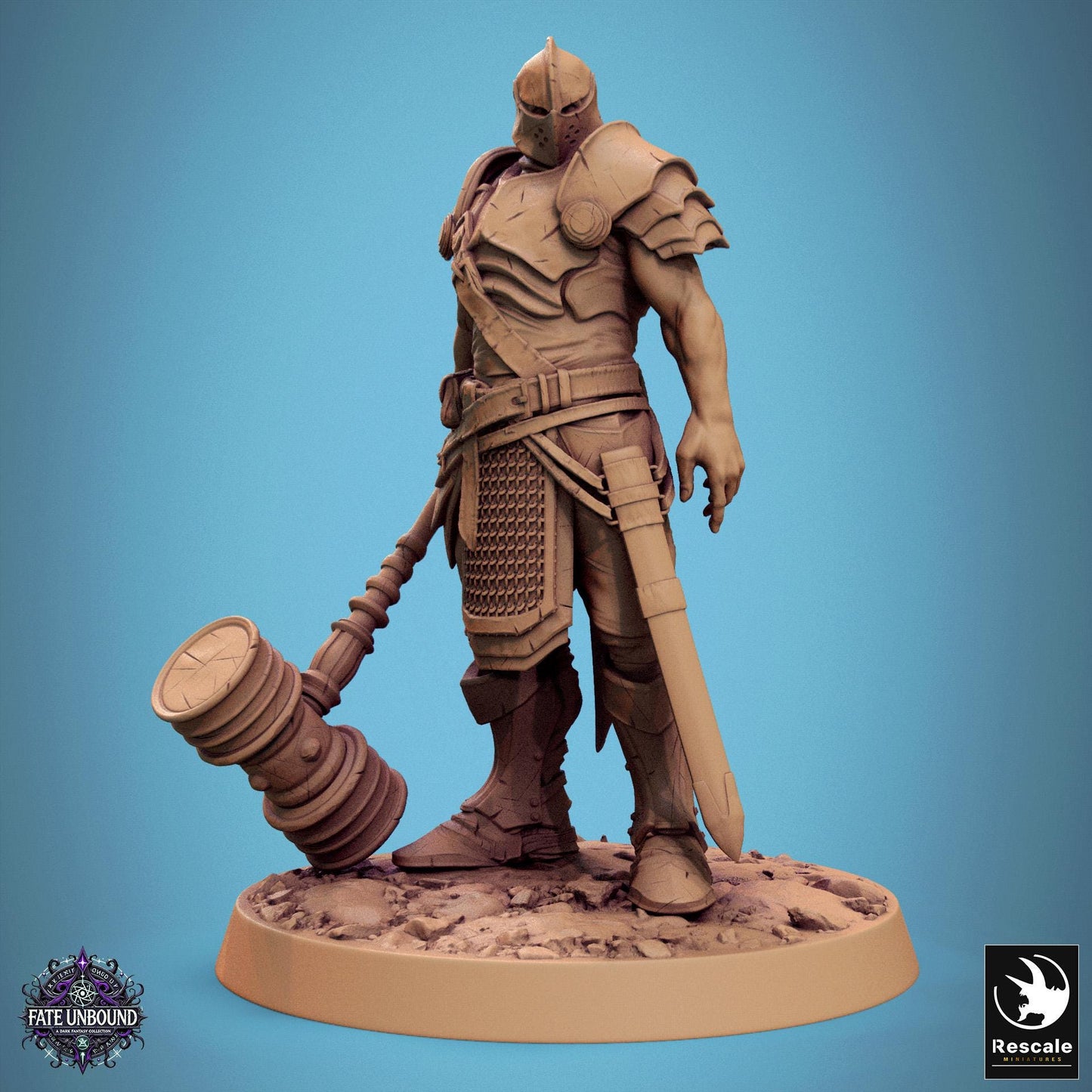 Knights of Valor Hammer(two pack)/Rescale Miniature/Dungeons and Dragons/Pathfinder